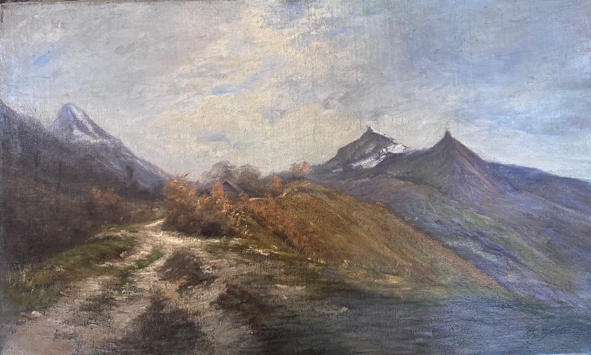Charles Bertier (1860-1924)  Vue de la Dent de Crolles et du Bec Charvet.