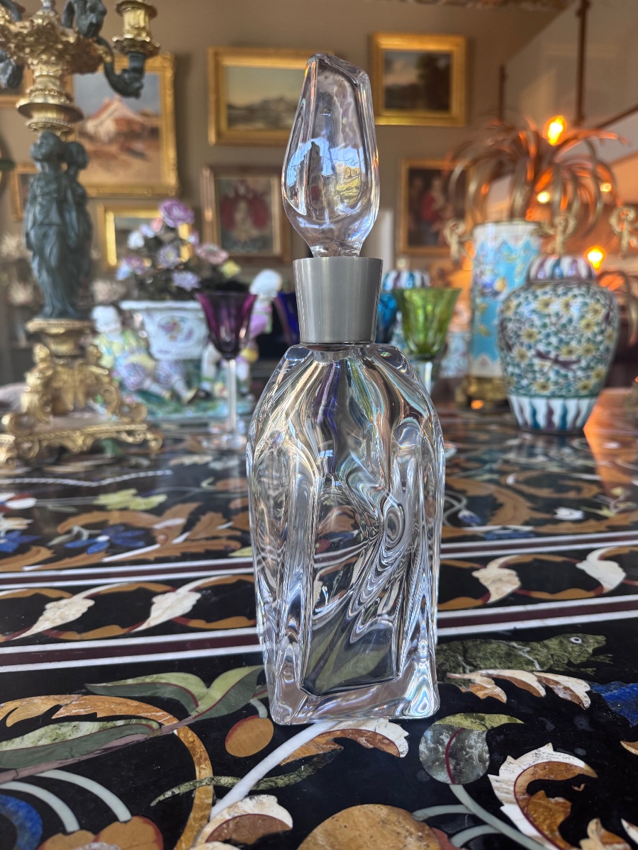 Daum France – Crystal Whiskey Decanter, Circa 1960.-photo-3