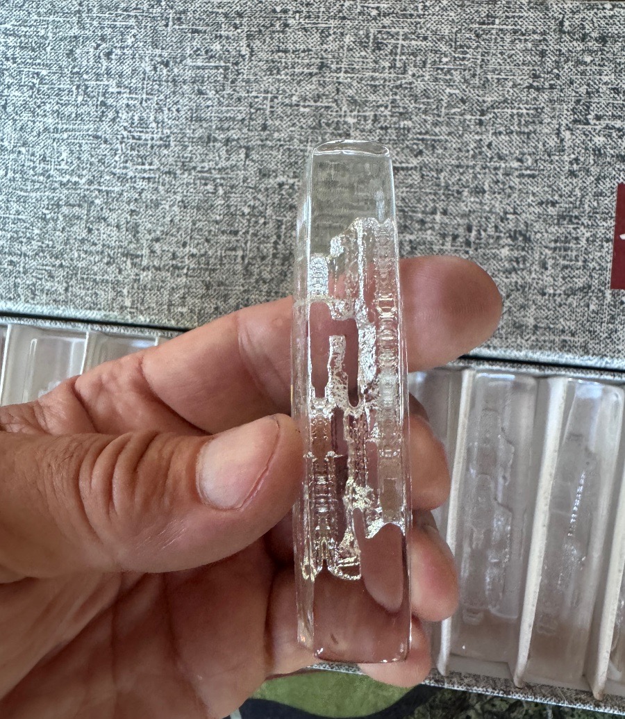 Daum France – Set Of 12 Crystal Knife Blocks – Circa 1960.-photo-1