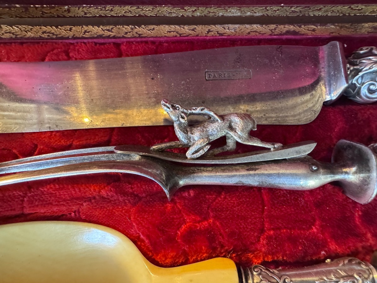 Service à salade et à gigot en argent massif – Époque Napoléon III – XIXe siècle .-photo-3