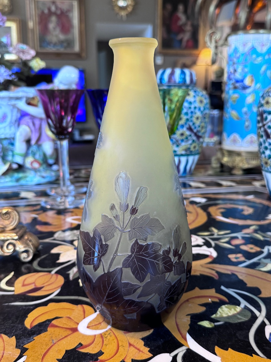Émile Gallé – Vase aux hibiscus – époque Art Nouveau -photo-4