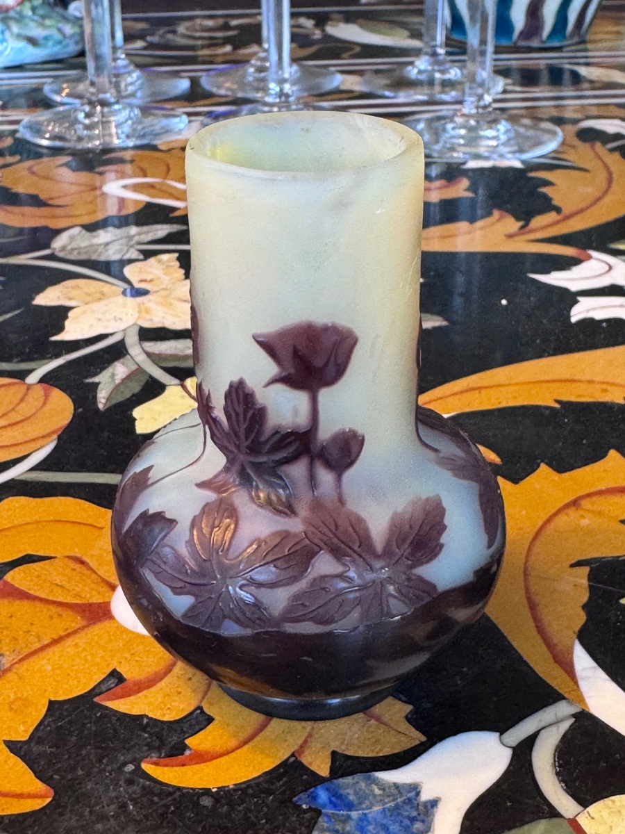 émile Gallé – Small Vase With Wild Roses – Art Nouveau.-photo-3