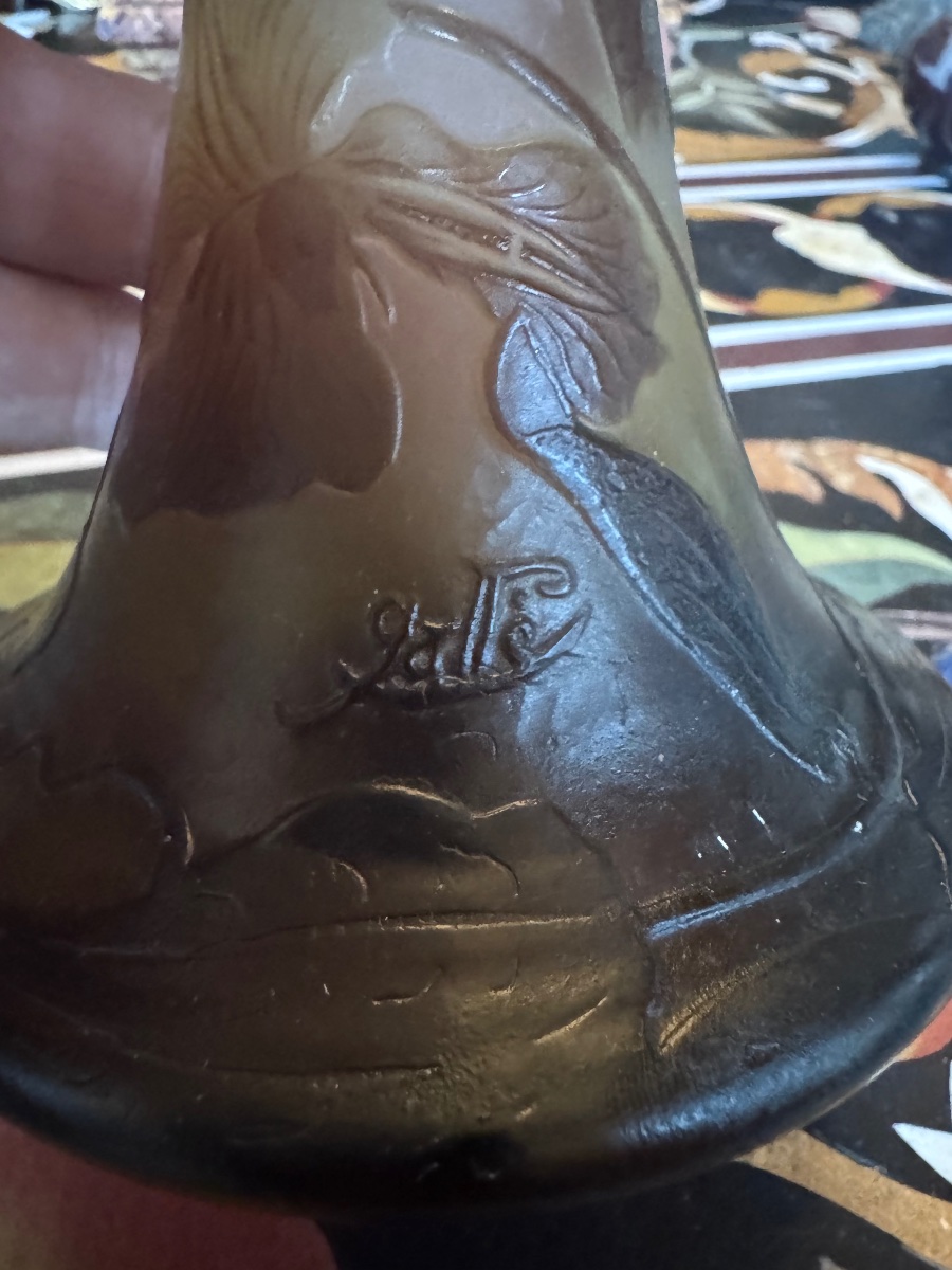 Émile Gallé (1846-1904) – Vase Art Nouveau en verre multicouche.-photo-4