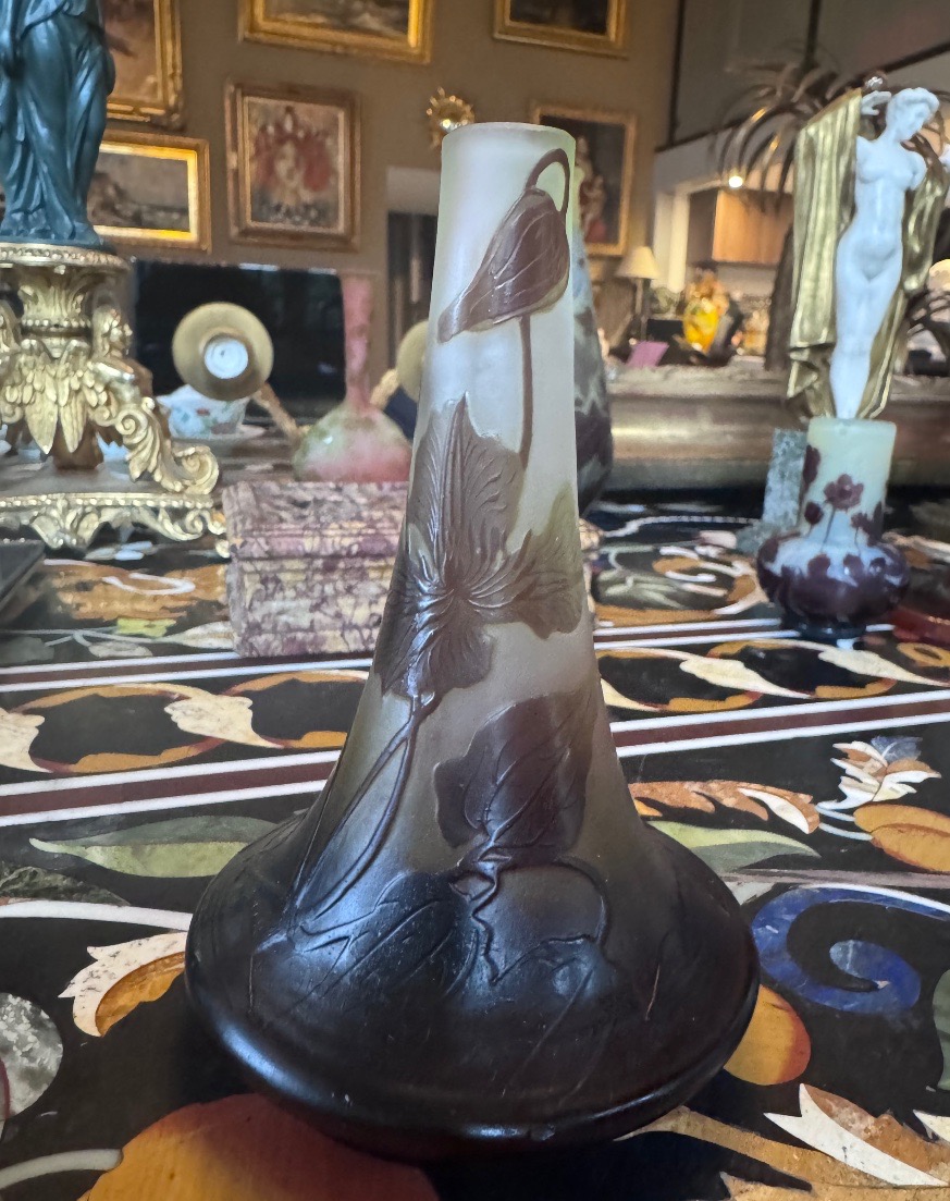 Émile Gallé (1846-1904) – Vase Art Nouveau en verre multicouche.