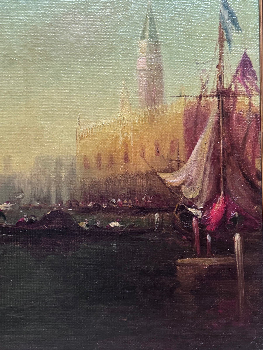 Alfred Auguste Félix Bachmann (1863–1956) – Le Grand Canal de Venise  Huile sur toile -photo-2