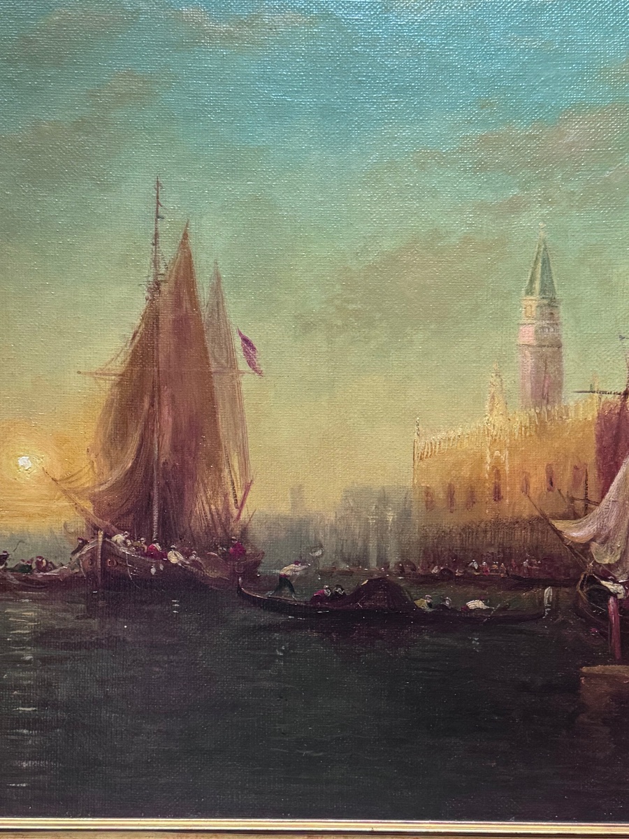 Alfred Auguste Félix Bachmann (1863–1956) – Le Grand Canal de Venise  Huile sur toile -photo-4
