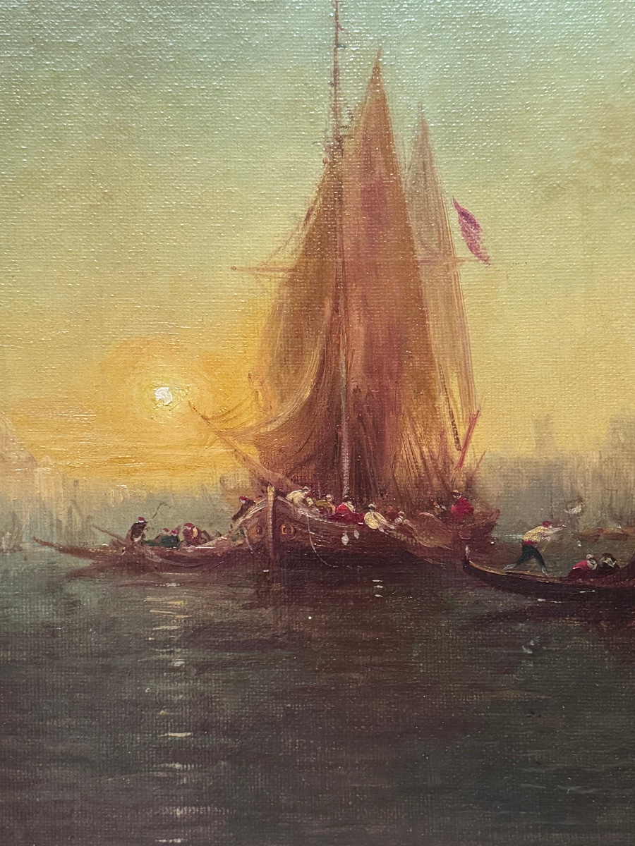 Alfred Auguste Félix Bachmann (1863–1956) – Le Grand Canal de Venise  Huile sur toile -photo-2