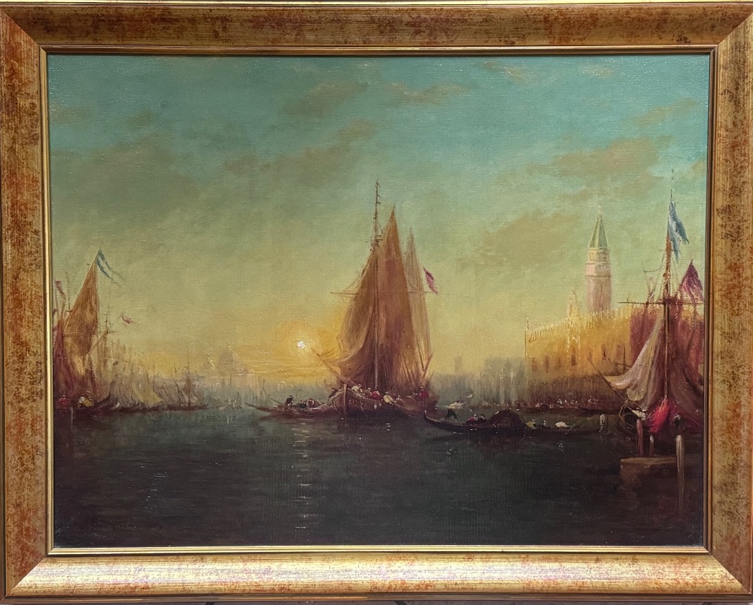 Alfred Auguste Félix Bachmann (1863–1956) – Le Grand Canal de Venise  Huile sur toile 