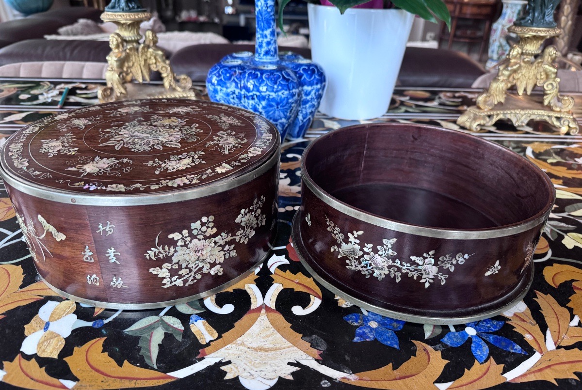 Vietnamese Wooden Storage Box Inlaid With Mother-of-pearl – Late 19th Century.-photo-7