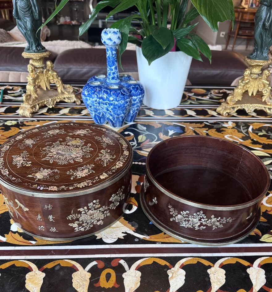 Vietnamese Wooden Storage Box Inlaid With Mother-of-pearl – Late 19th Century.-photo-8