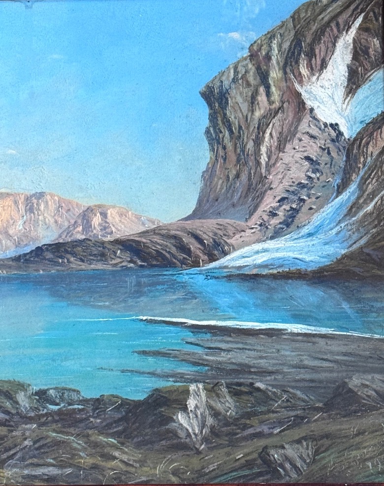 Joseph Giroud – Le lac de l’Eychauda au lever du soleil, 1932 – Pastel .-photo-2