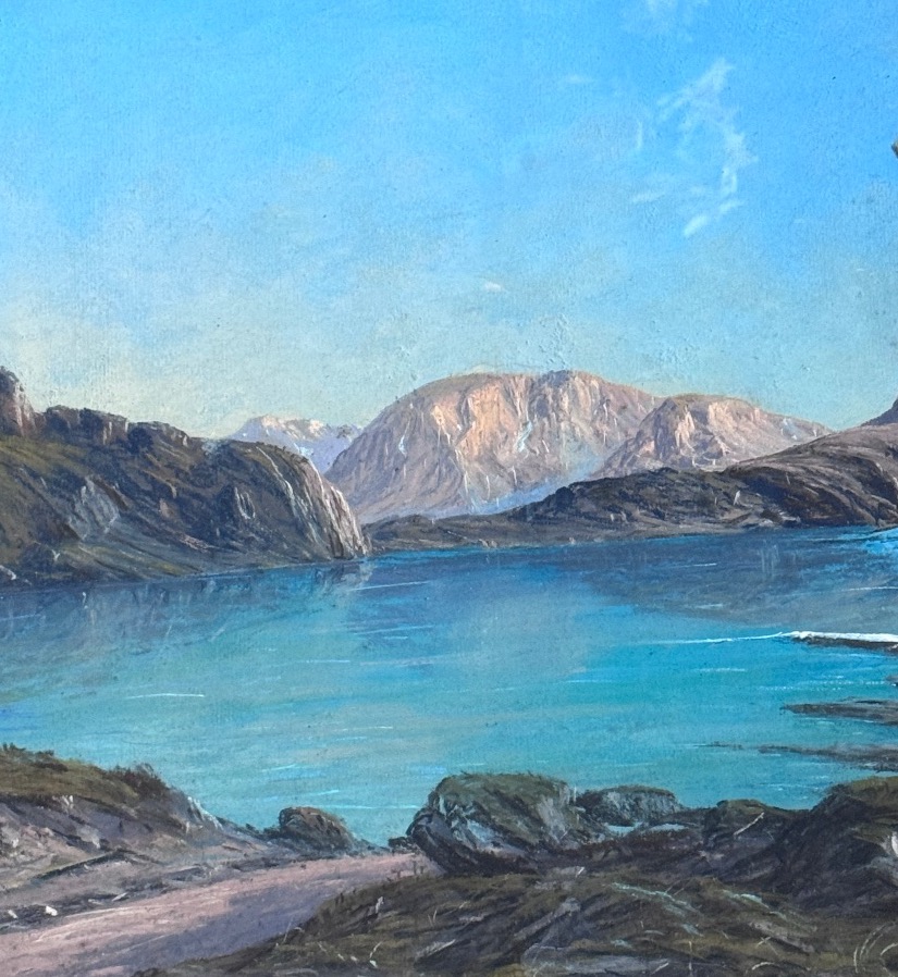 Joseph Giroud – Le lac de l’Eychauda au lever du soleil, 1932 – Pastel .-photo-3