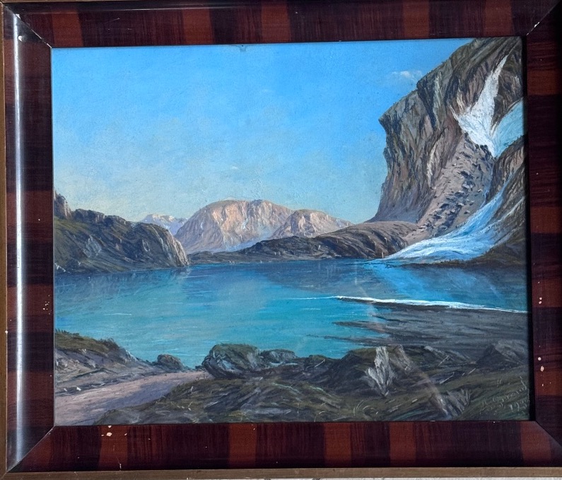 Joseph Giroud – Le lac de l’Eychauda au lever du soleil, 1932 – Pastel .
