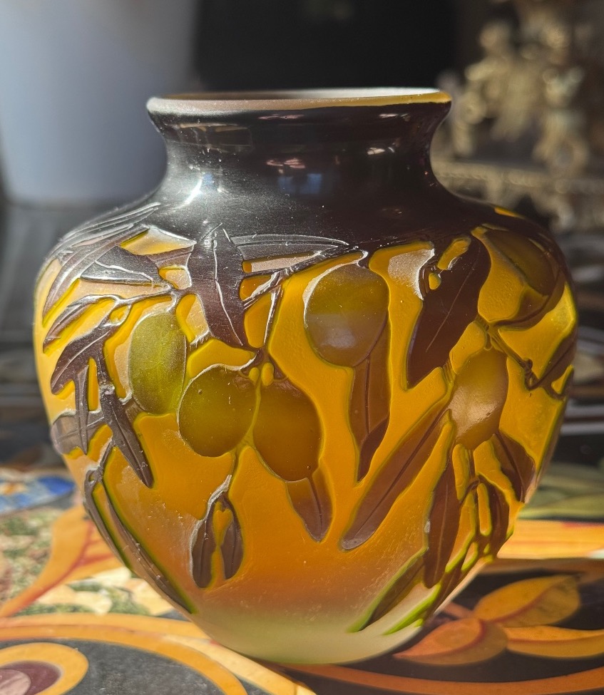 émile Gallé (1846–1904) – Multilayered Glass Vase With An Olive Tree Design.-photo-2