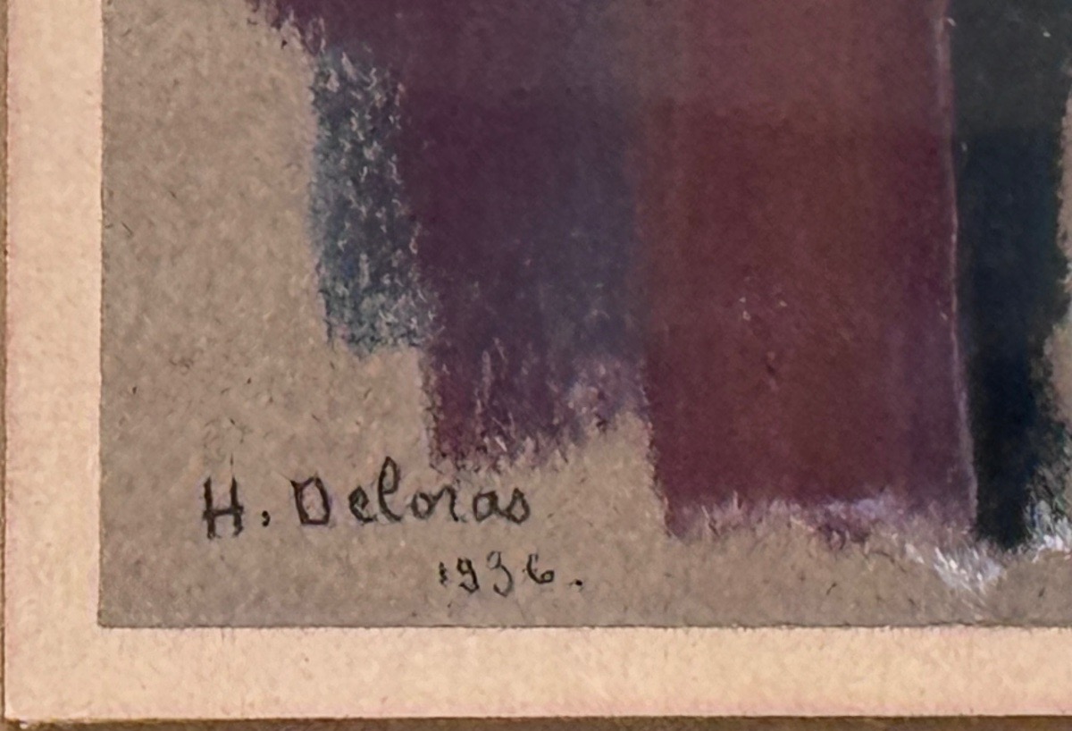 Henriette Deloras (1901–1941) – L’Accordéoniste, pastel signé et daté 1936.-photo-4