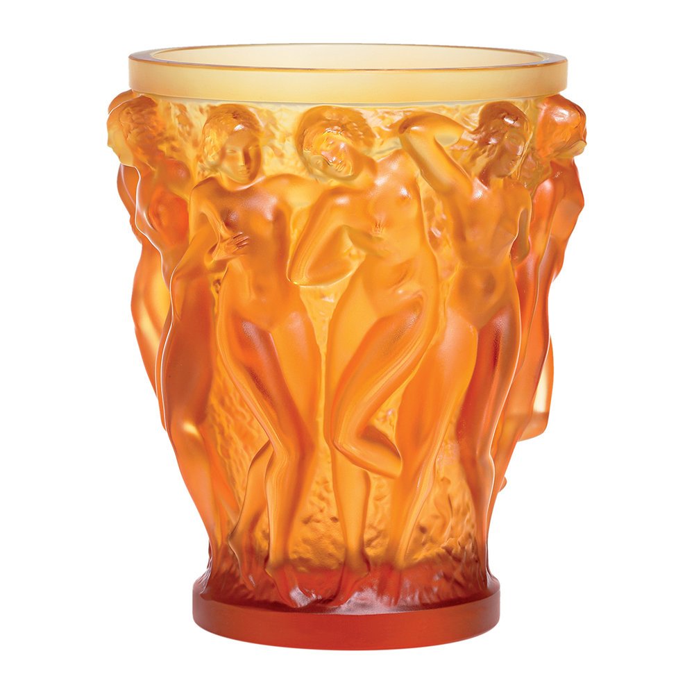 LALIQUE - VASE MODELE " BACCHANTES "  AMBRE- MODELE CREE EN 1927-photo-2