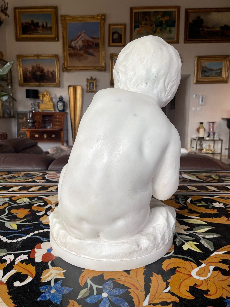 Pigalle Jean-Marie (1792 - 1857) Sculpture en marbre blanc -photo-3