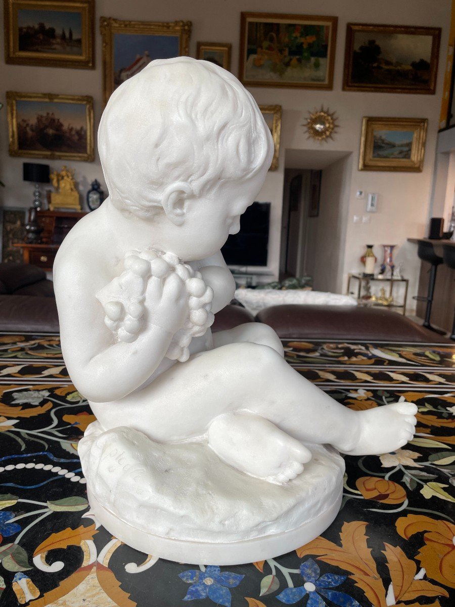 Pigalle Jean-Marie (1792 - 1857) Sculpture en marbre blanc -photo-4