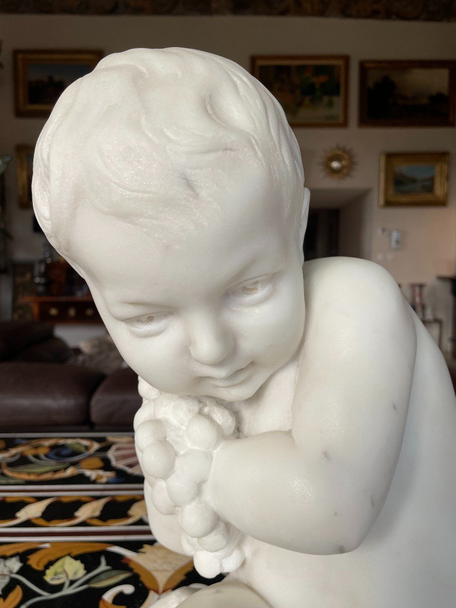 Pigalle Jean-Marie (1792 - 1857) Sculpture en marbre blanc -photo-1