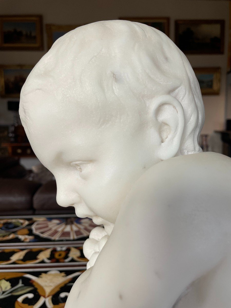 Pigalle Jean-Marie (1792 - 1857) Sculpture en marbre blanc -photo-2