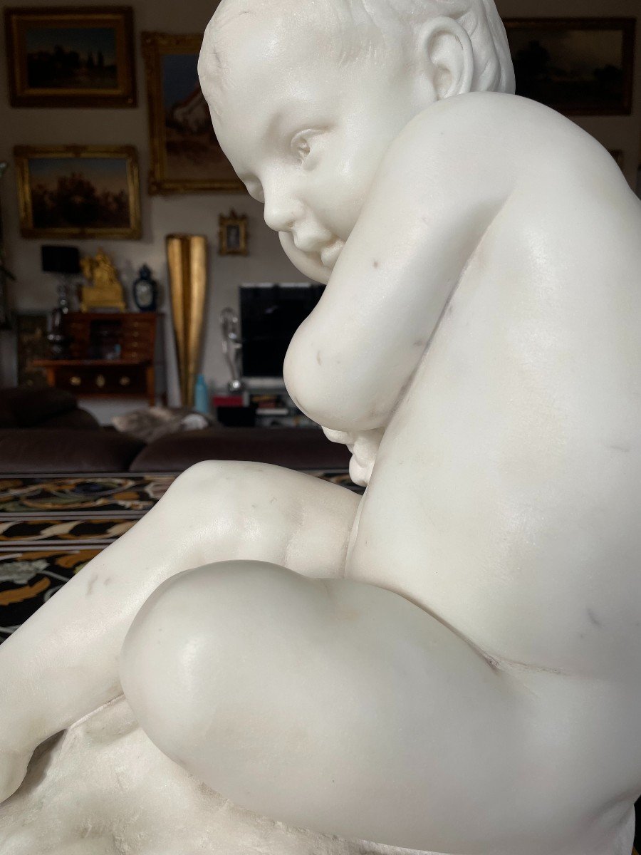 Pigalle Jean-Marie (1792 - 1857) Sculpture en marbre blanc -photo-3