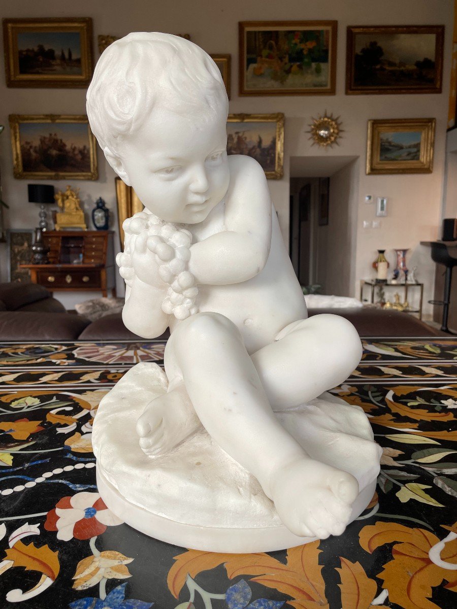Pigalle Jean-Marie (1792 - 1857) Sculpture en marbre blanc -photo-5