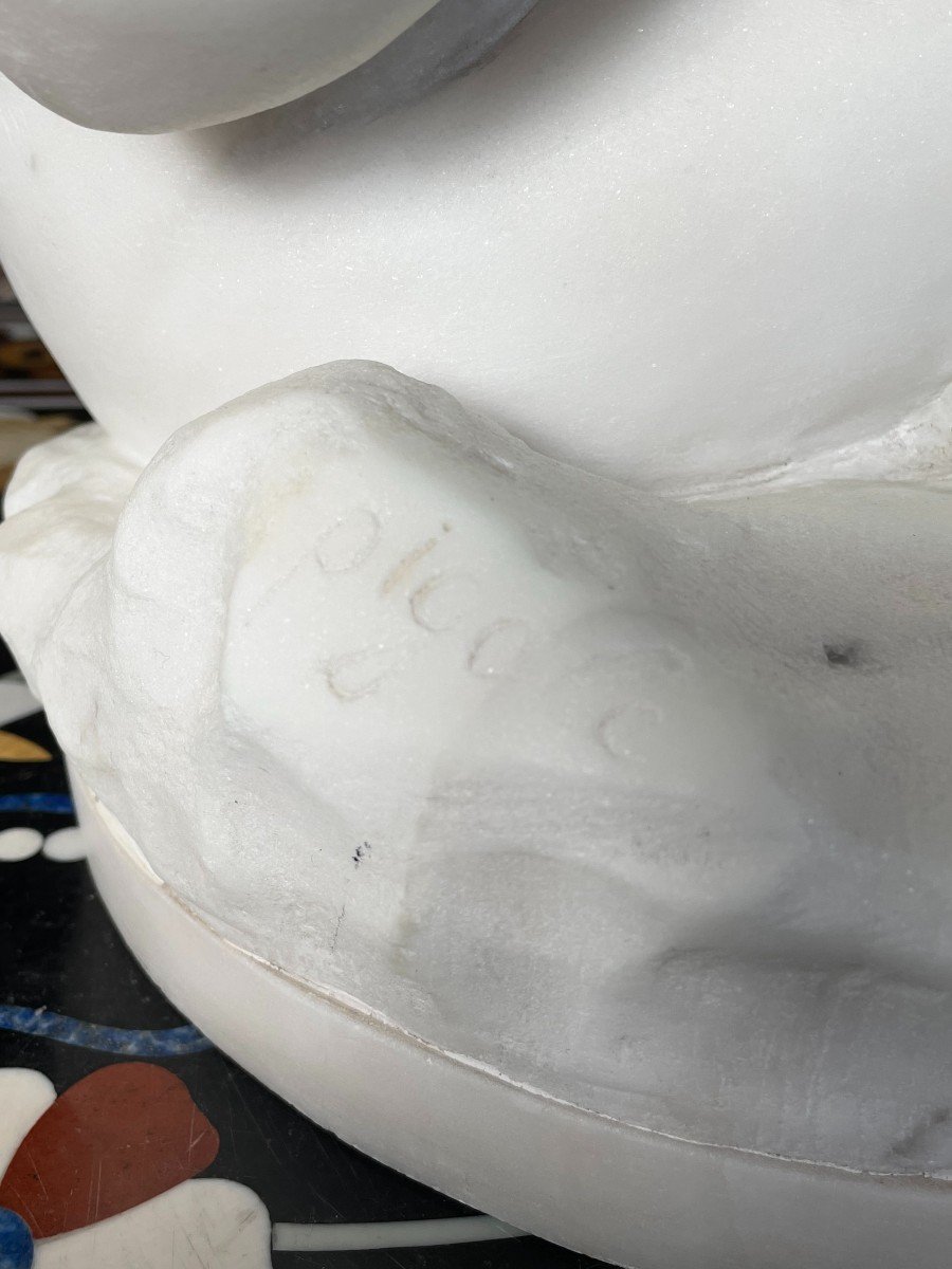 Pigalle Jean-Marie (1792 - 1857) Sculpture en marbre blanc -photo-6
