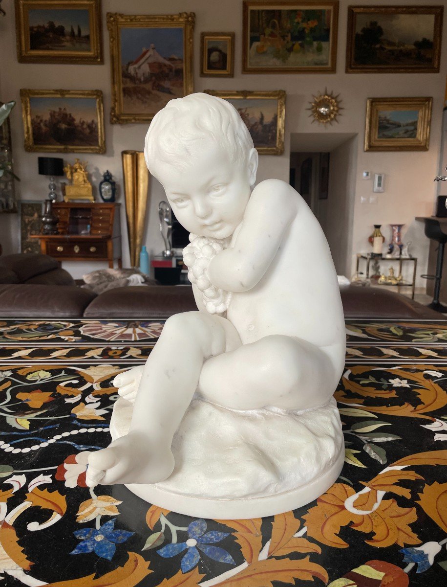Pigalle Jean-Marie (1792 - 1857) Sculpture en marbre blanc 