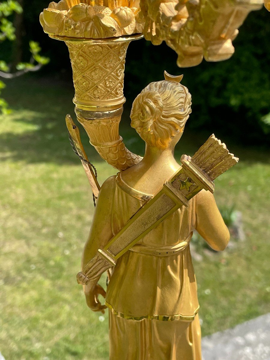 Attribuée à Pierre-Philippe Thomire (1751 - 1843). Importante Paire De Candélabres En Bronze -photo-7