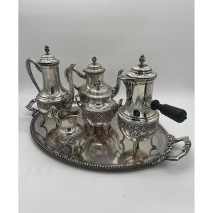 Important Coffee, Tea, Chocolate Service In Sterling Silver Minerva Hallmark
