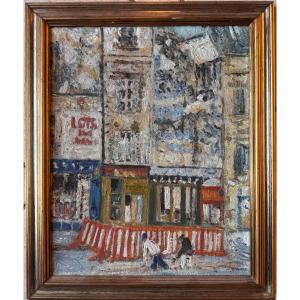 Philippe Bergerat (né en 1926)  Paris, vieille maison du Marais  Huile sur toile  