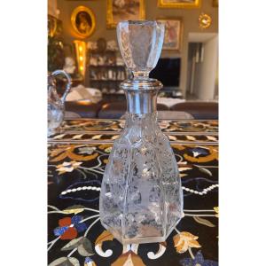 Carafe en cristal gravé à décor stylisé – Époque Napoléon III  