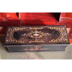 Glove Box In Boulle Marquetry And Ebonized Wood, Napoleon III Period  