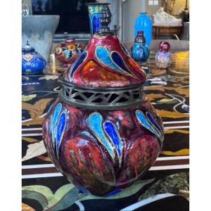 Léon Brunard (1872-1931) Covered Potpourri Dish In Enameled Copper – Circa 1920  