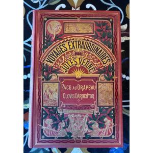 Jules Verne – Face au Drapeau & Clovis Dardentor – Collection Hetzel – Cartonnage polychrome 