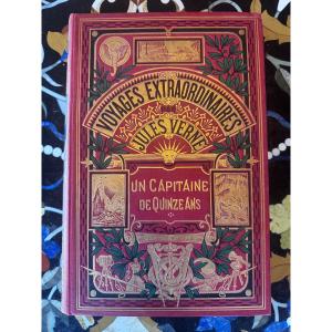 Jules Verne – Un Capitaine de quinze ans  Collection Hetzel – Cartonnage polychrome 