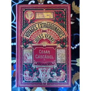 Jules Verne – César Cascabel  Collection Hetzel – Cartonnage polychrome « à l’éléphant »  