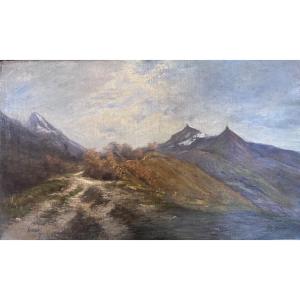 Charles Bertier (1860-1924) Vue de la Dent de Crolles et du Bec Charvet.