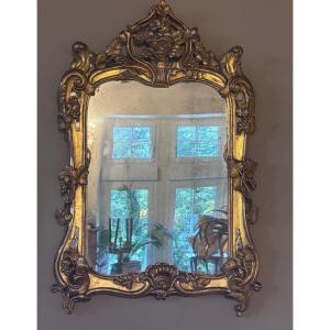 Mirror With Gilded Wooden Frames — Louis XV Period.
