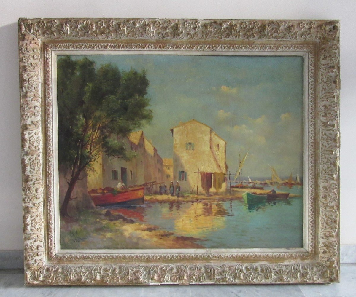 Oil Painting On Panel "la Ponche Saint-tropez"