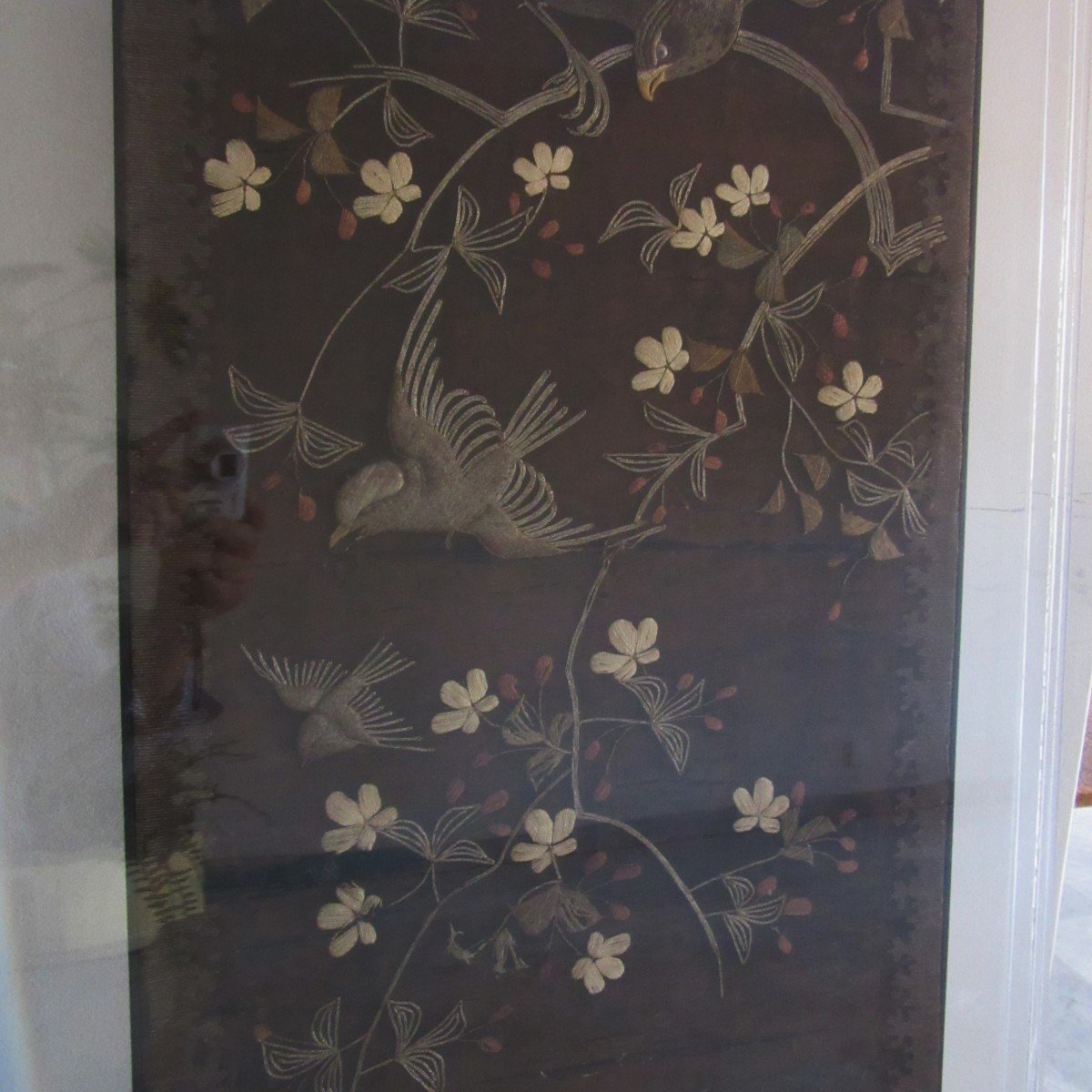 Embroidery On Silk Decorated With Birds Ep.19th-photo-8
