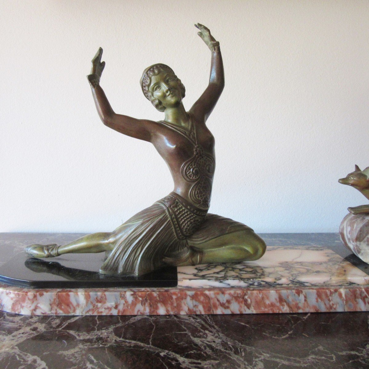 Spelter Sculpture Sign. E.molins 1893-1958-photo-4
