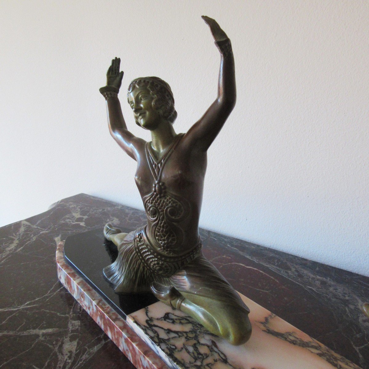 Spelter Sculpture Sign. E.molins 1893-1958-photo-2