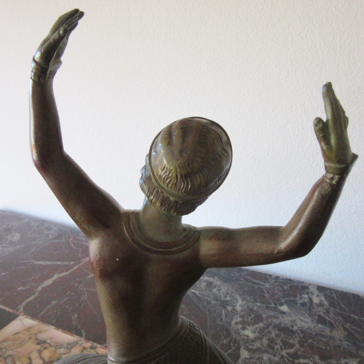 Spelter Sculpture Sign. E.molins 1893-1958-photo-3