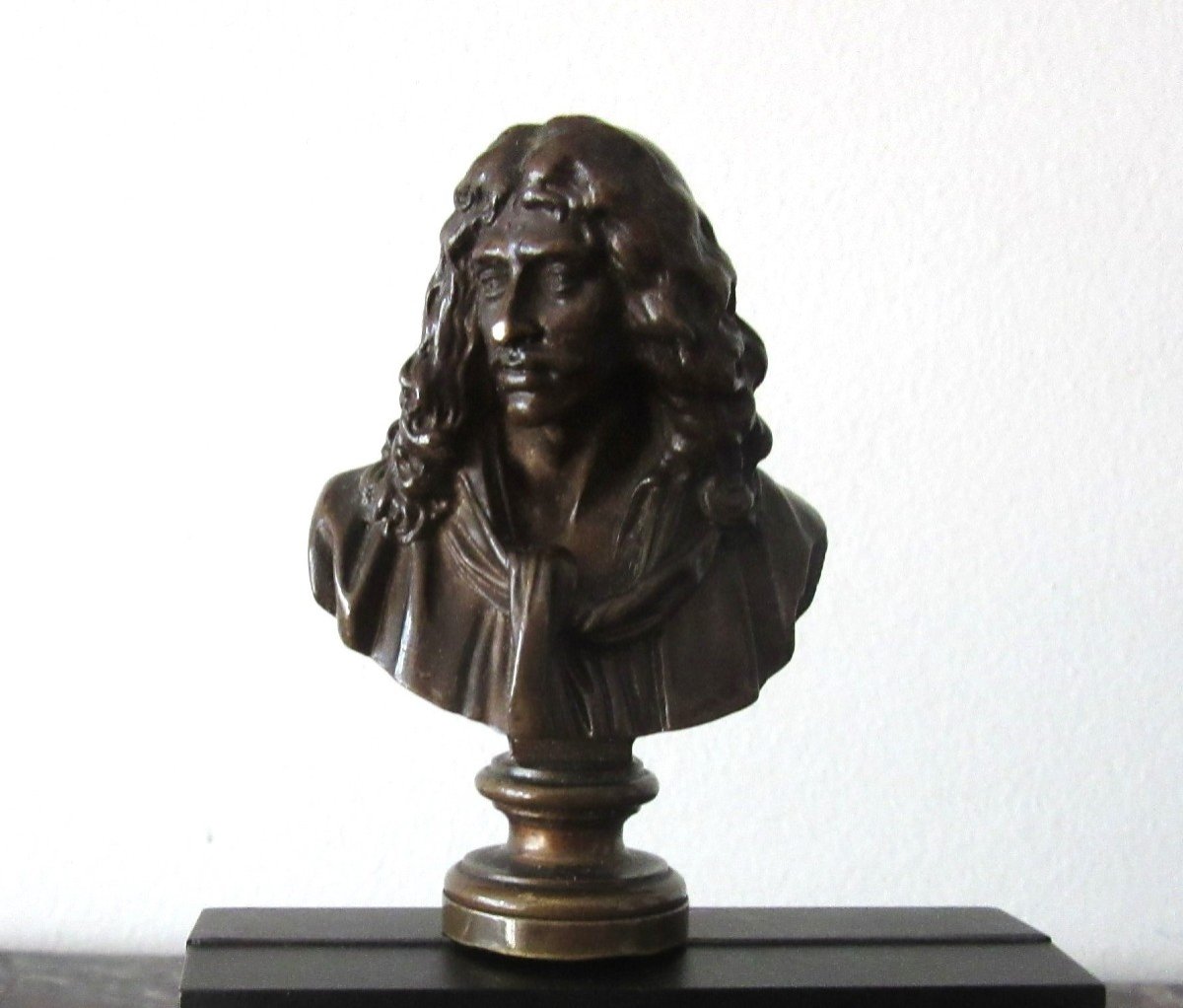 Bronze Buste de Molière Signé F. Barbedienne 19ème-photo-4