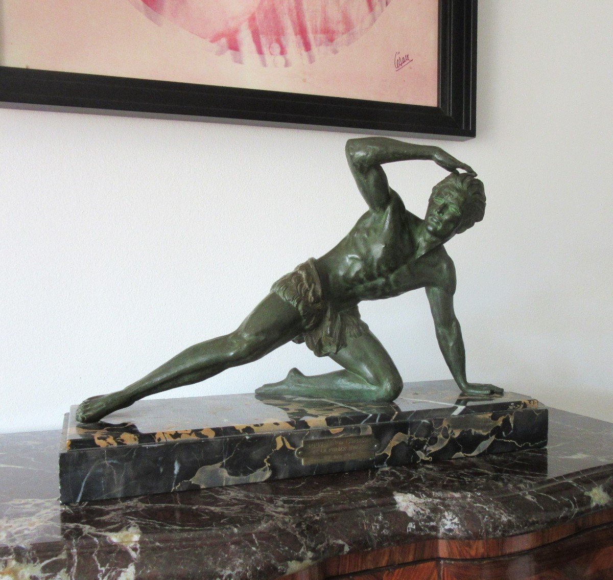 Sculpture En Régule Art-déco "le Guetteur" Sign. De Roncourt-photo-4