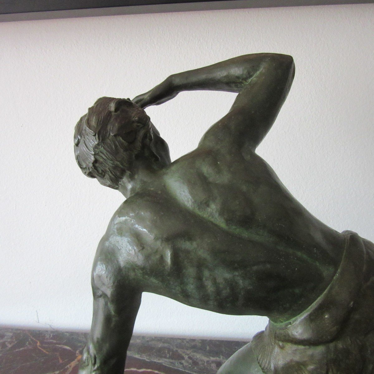 Sculpture En Régule Art-déco "le Guetteur" Sign. De Roncourt-photo-5