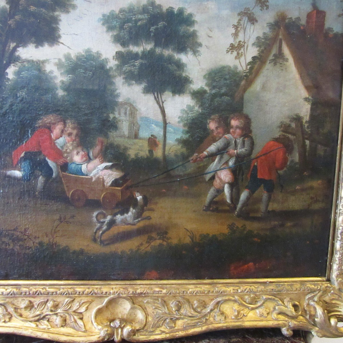 Tableau Huile Sur Toile "jeux d'Enfants" Ep.17ème-photo-2
