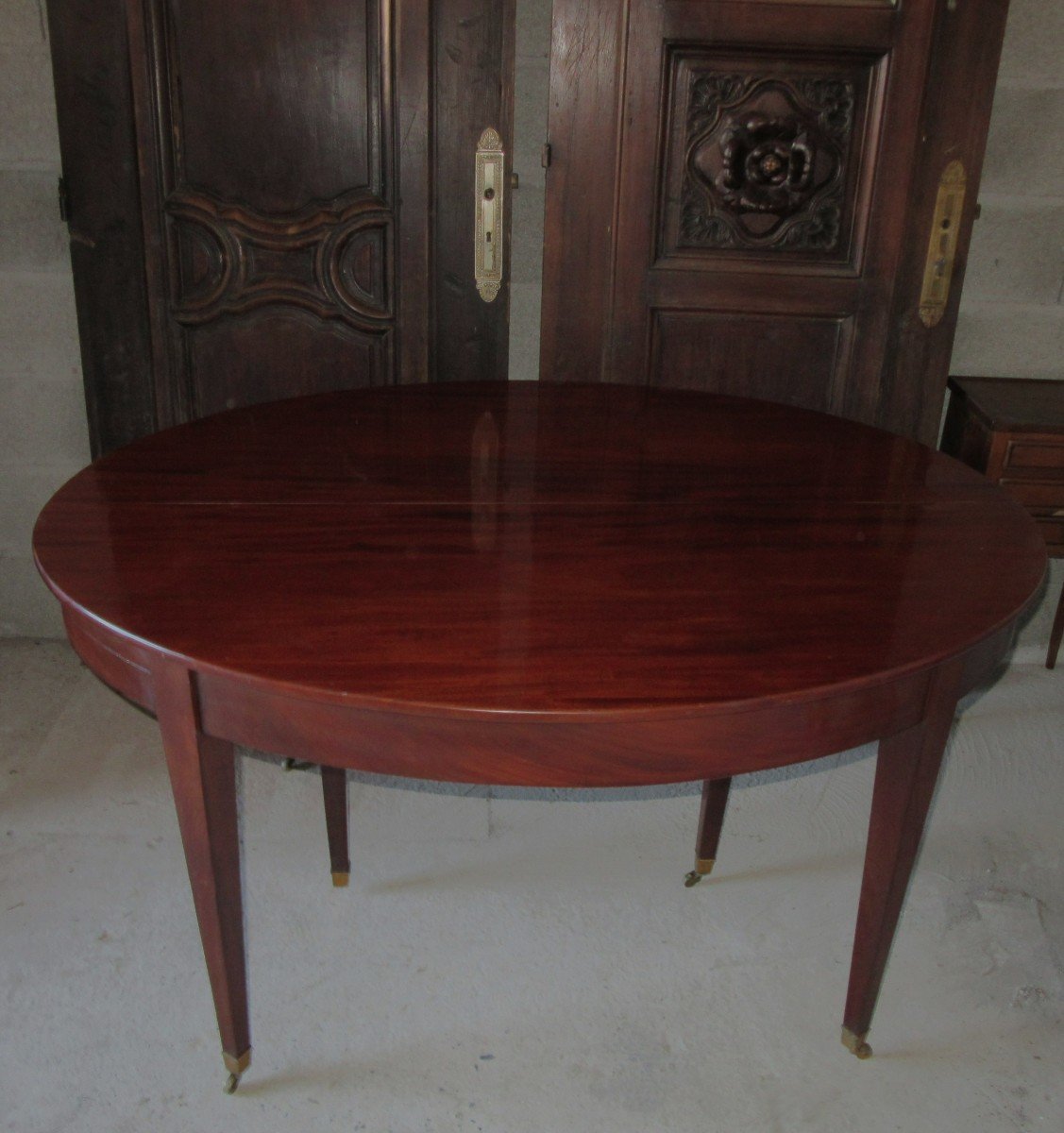 Table De Salle à Manger Ovale en acajou Ep .louis XVI-photo-2