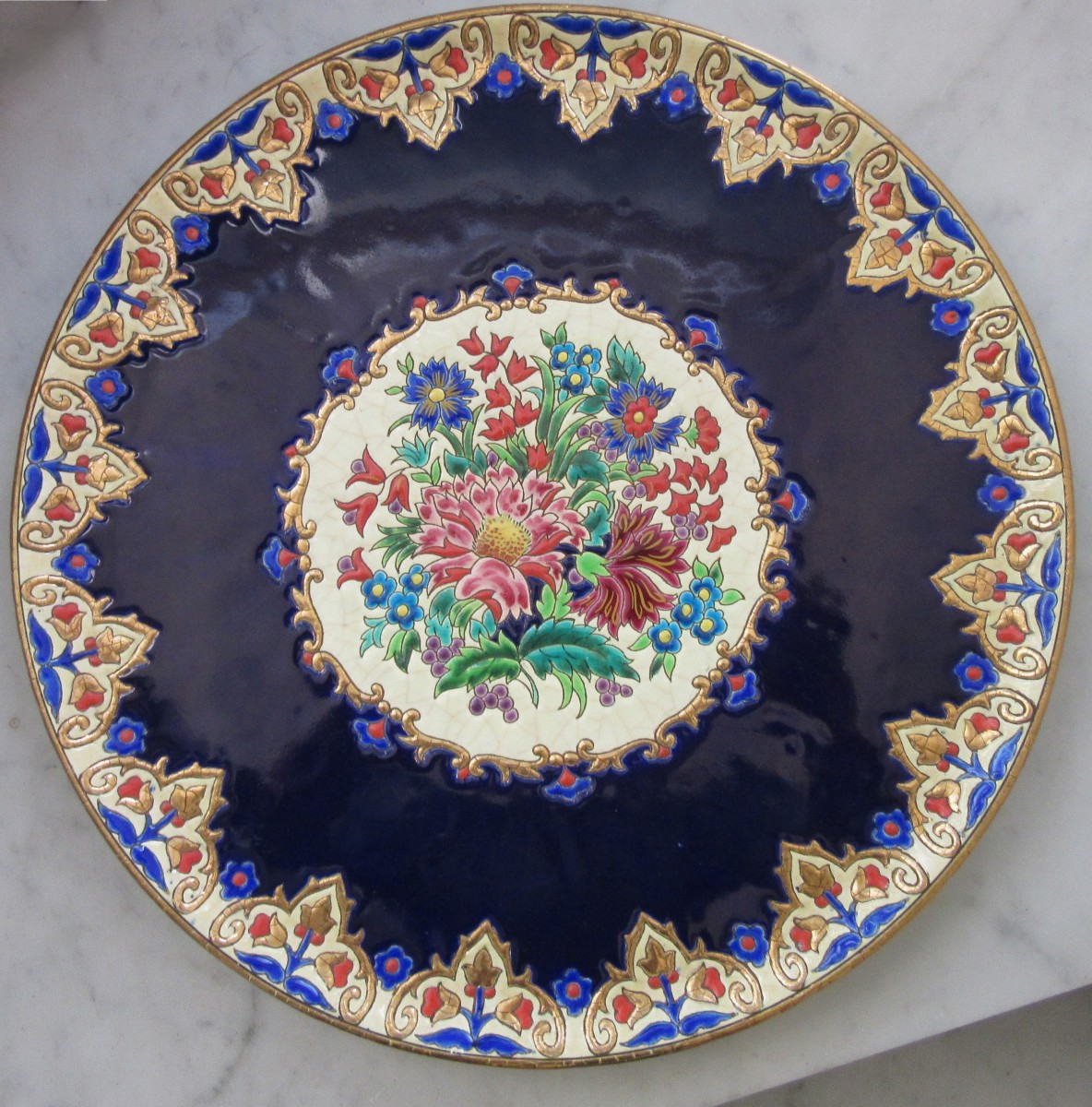 Grand Plat En émaux De Longwy Ep. 19ème